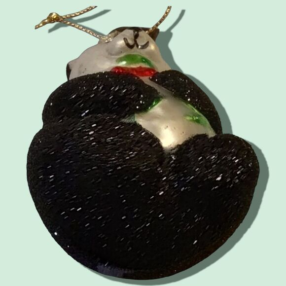 Black White Panda Bear Ornament Hand Blown Glass Thomas Pacconi Classics 2002 - Picture 10 of 10